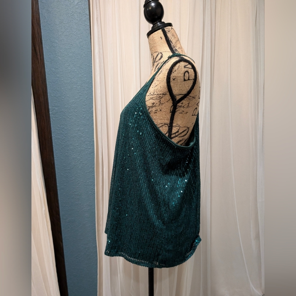 Green Sequin Racerback Tank - Picture 4 of 6